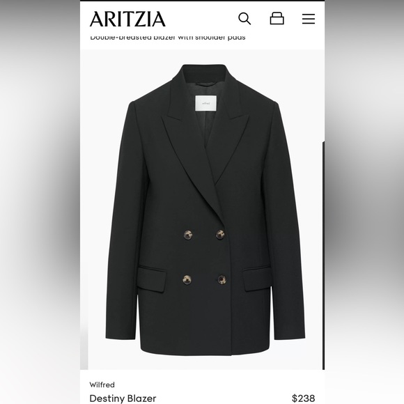 Aritzia Wilfred Destiny Blazer - Black NWT - Picture 1 of 6